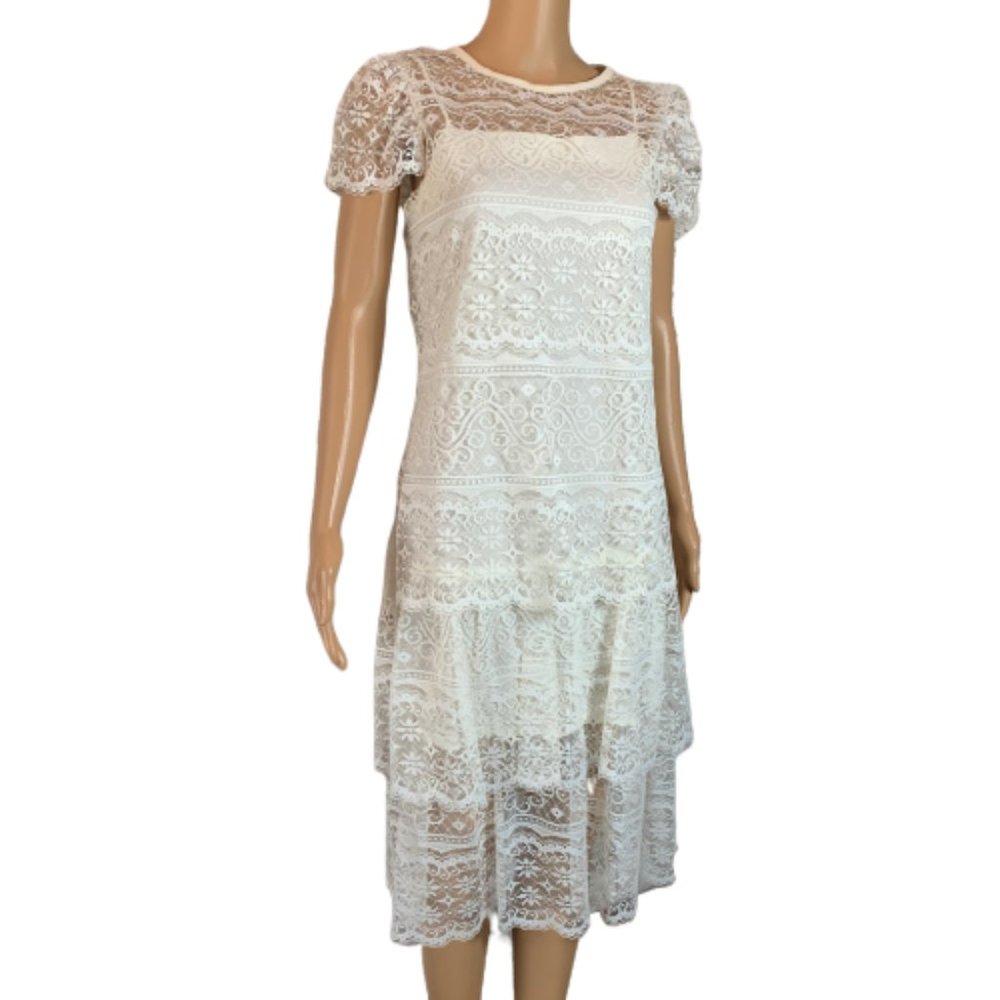 Vintage Ivory Boho Lace Wedding Dress